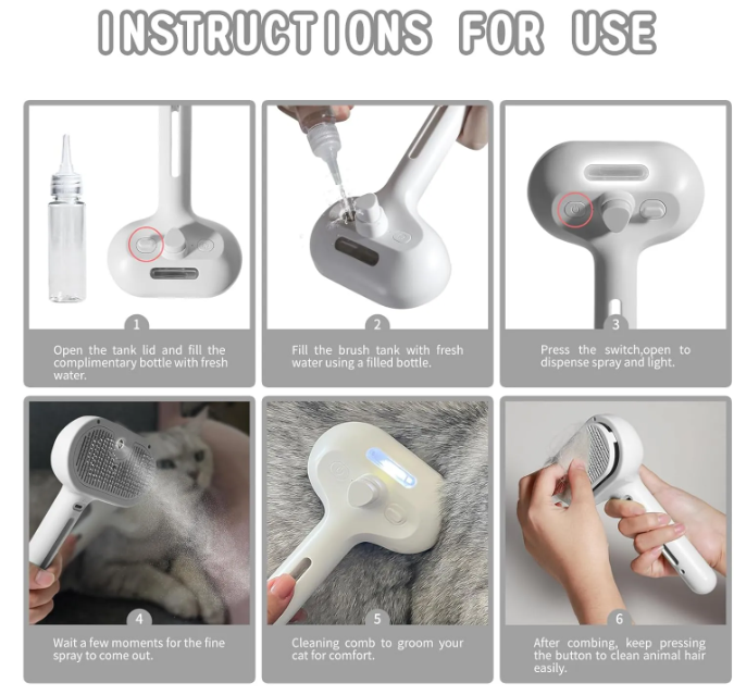 FurMist™ Pet Hair Spray Brush